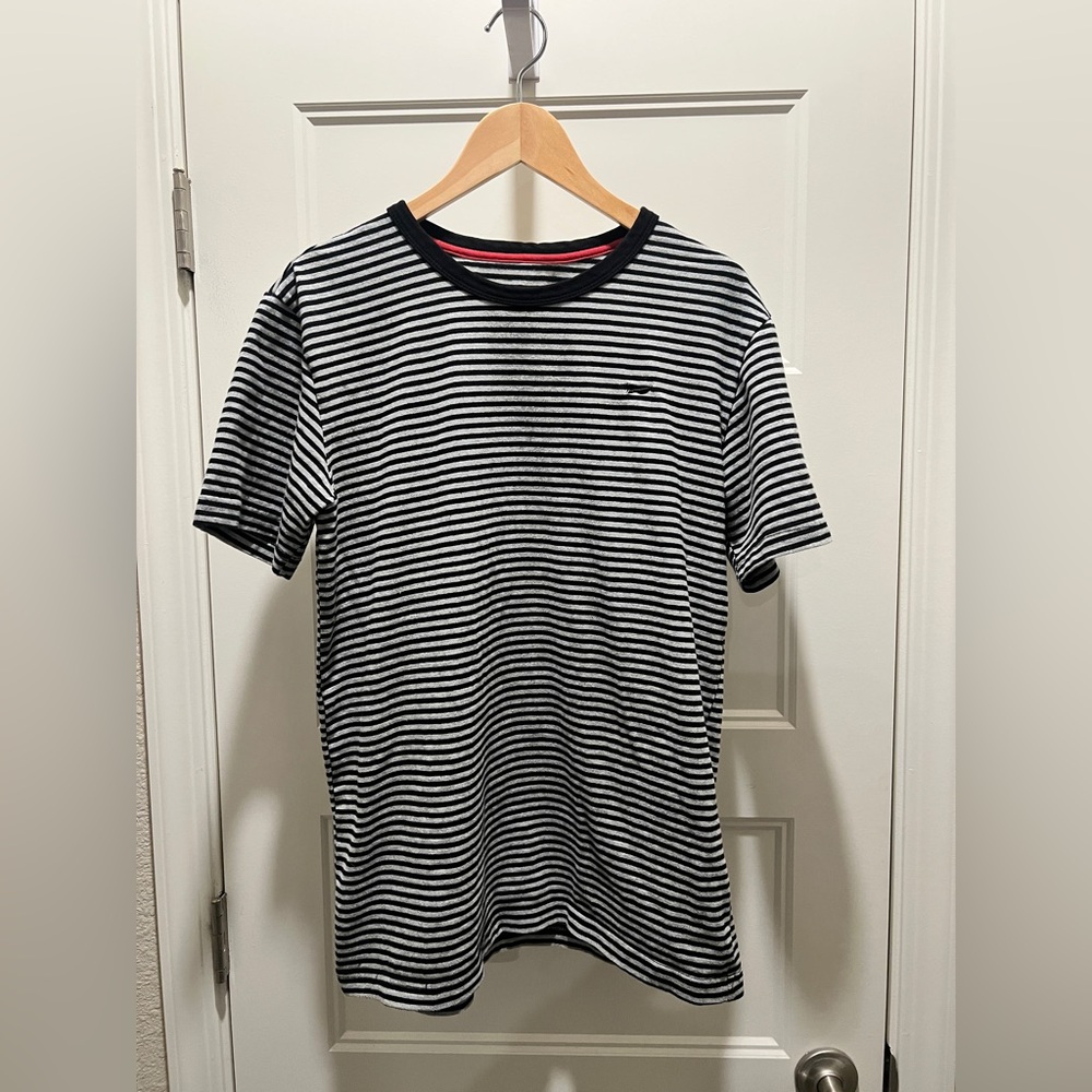 Benny Gold Men’s Striped T-Shirt – Black/White, Size Medium